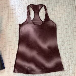 Lululemon Athletica Burgundy Striped Tank Top